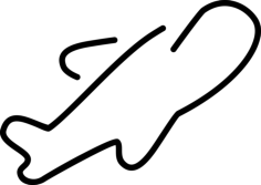 Airplane Ultrathin Outline Contour Svg Vector, Free Vectors File
